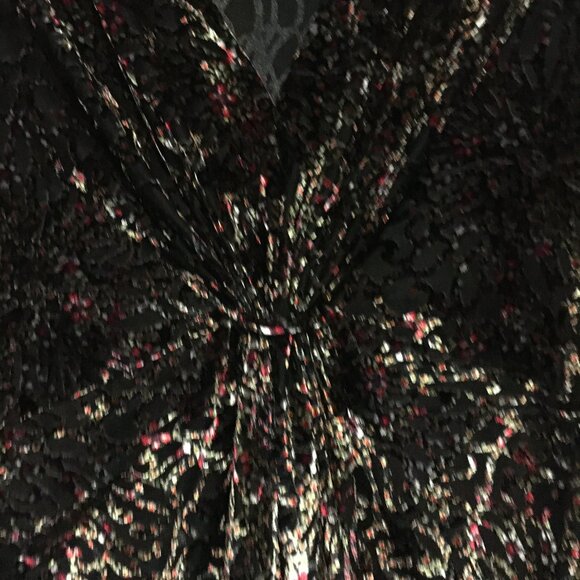 Y2K Vintage Libra Velvet Burn Out Sparkle Top Made in Canada - Picture 6 of 16